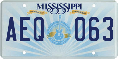MS license plate AEQ063