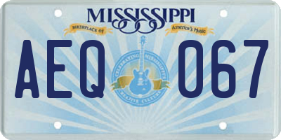 MS license plate AEQ067