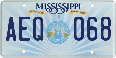 MS license plate AEQ068