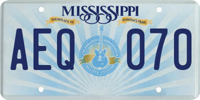 MS license plate AEQ070