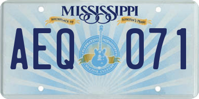 MS license plate AEQ071