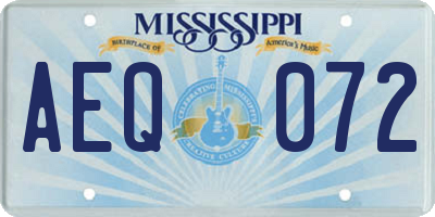 MS license plate AEQ072