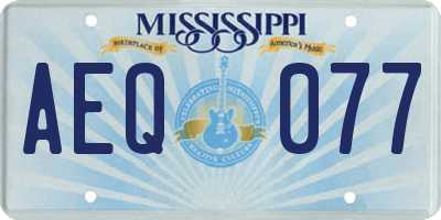 MS license plate AEQ077