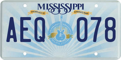 MS license plate AEQ078