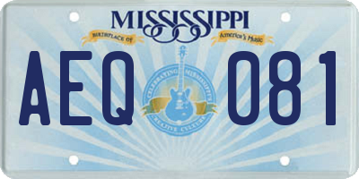 MS license plate AEQ081