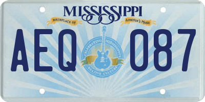 MS license plate AEQ087