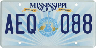 MS license plate AEQ088