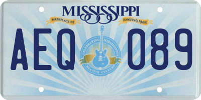 MS license plate AEQ089