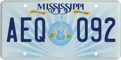 MS license plate AEQ092