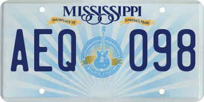 MS license plate AEQ098