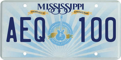 MS license plate AEQ100