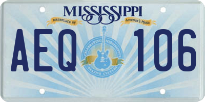 MS license plate AEQ106