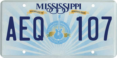 MS license plate AEQ107