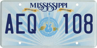 MS license plate AEQ108
