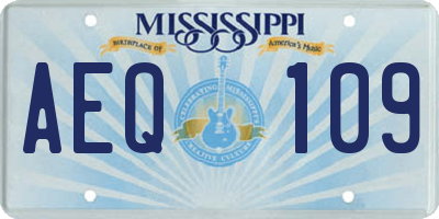 MS license plate AEQ109