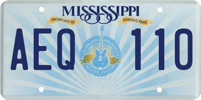 MS license plate AEQ110