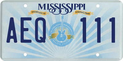 MS license plate AEQ111