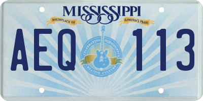 MS license plate AEQ113