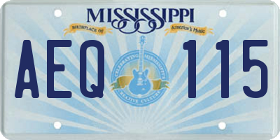 MS license plate AEQ115