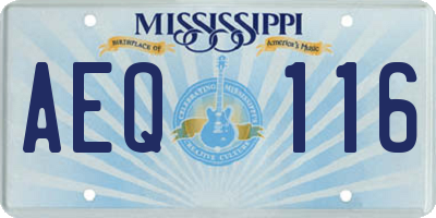MS license plate AEQ116