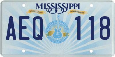 MS license plate AEQ118