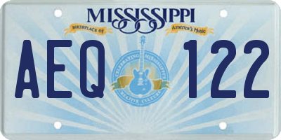 MS license plate AEQ122