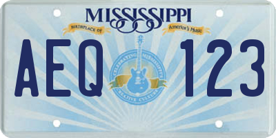 MS license plate AEQ123