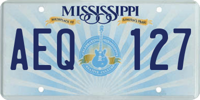 MS license plate AEQ127