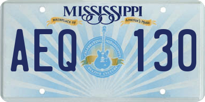MS license plate AEQ130