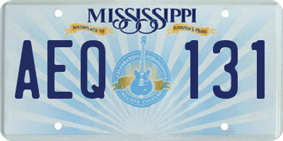 MS license plate AEQ131