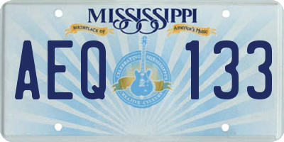 MS license plate AEQ133