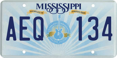 MS license plate AEQ134