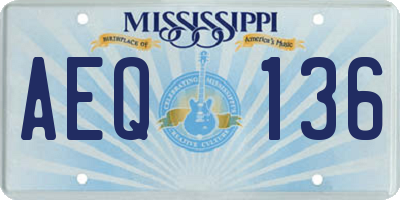 MS license plate AEQ136
