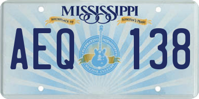 MS license plate AEQ138
