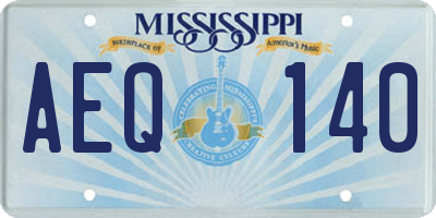 MS license plate AEQ140