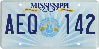 MS license plate AEQ142