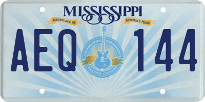 MS license plate AEQ144