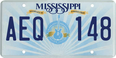 MS license plate AEQ148