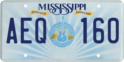 MS license plate AEQ160