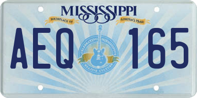 MS license plate AEQ165