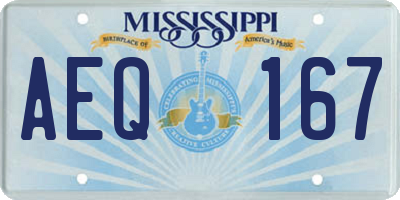 MS license plate AEQ167
