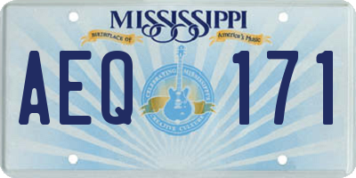 MS license plate AEQ171