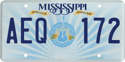 MS license plate AEQ172