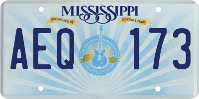 MS license plate AEQ173