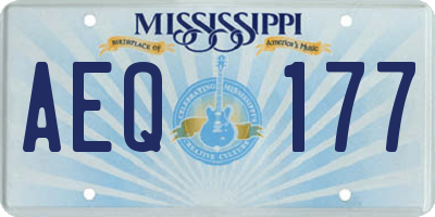 MS license plate AEQ177