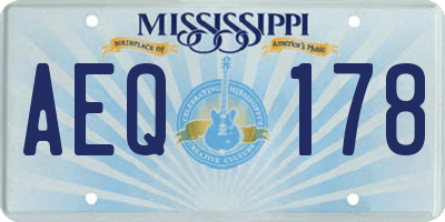 MS license plate AEQ178