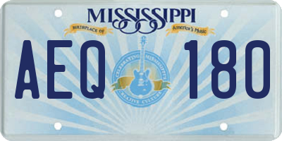 MS license plate AEQ180