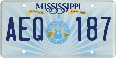 MS license plate AEQ187