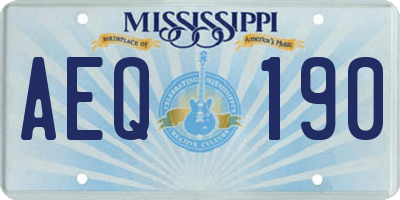 MS license plate AEQ190