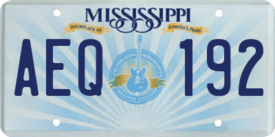 MS license plate AEQ192